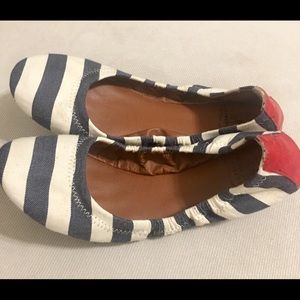 Excellent cond. Lucky Brand Striped Ballet Flats